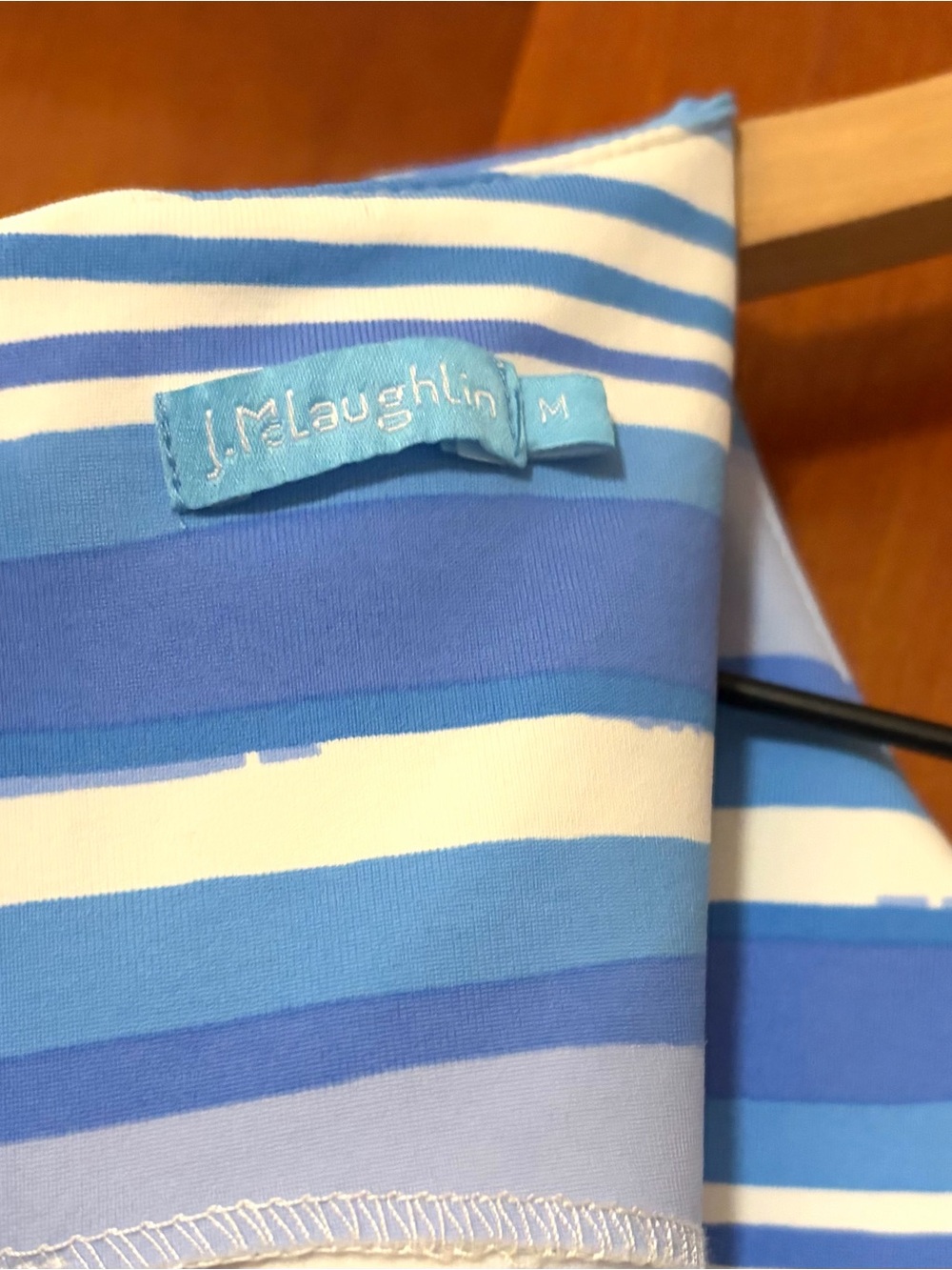 J. McLaughlin Sleeveless Sophia Dress Catalina Cloth Blue Stripe Print Sheath - Picture 7 of 10